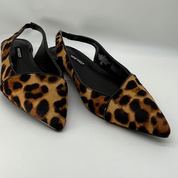 6M Nine West Leopard Print Cowhide Slings - Picture 1 of 9